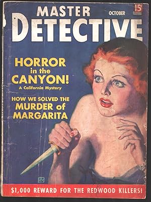 Master Detective 10/1937-Dalton Stevens cover-Line-up wanted poster page-Crime scene & Posed pix-...