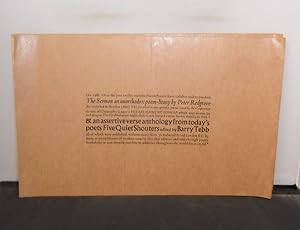 Poet & Printer - Publicity Sheet for two publications : The Sermon an unorthodox poem (litany by ...