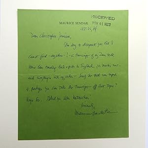 Autographed Letter by Maurice Sendak