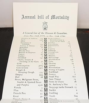 The Old Stile Press - Annual Bill of Mortality:A General List of the Diseases & Casualties, from ...