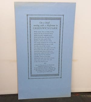 The Old Stile Press - On a Maid meeting with a Misfortune in Greenwich Park, Re-printed from A co...