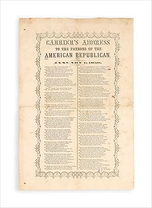 Carrier's Address to the Patrons of the American Republican. January 1, 1859