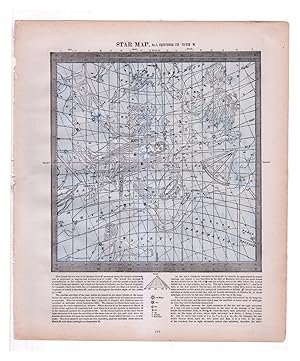 Vintage1888 Star Maps (Charts) 3 & 4 (Back to Back): Equatorial 135 to 225 W. and Equatorial 225 ...