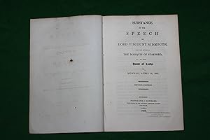 Substance of the speech of Lord Viscount Sidmouth upon the motion of the Marquis of Stafford in t...
