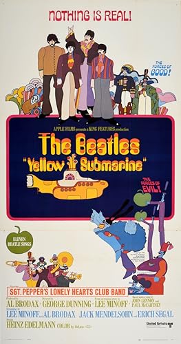 Original Vintage Poster Beatles Yellow Submarine Three Sheet