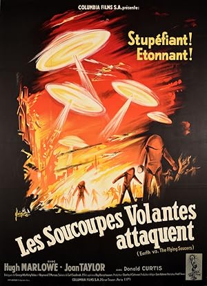 Original Vintage Poster Earth vs The Flying Saucers Les Soucoupes Volantes Attaquent
