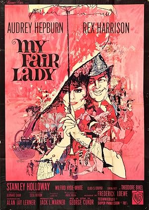 Original Vintage Poster My Fair Lady Audrey Hepburn Rex Harrison Large