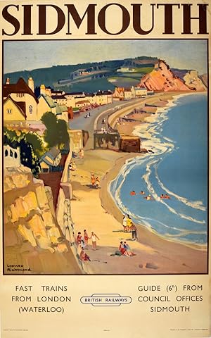Original Vintage Poster Sidmouth Devon British Railways