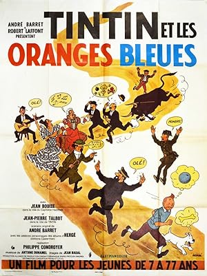 Original Vintage Poster Tintin And The Blue Oranges