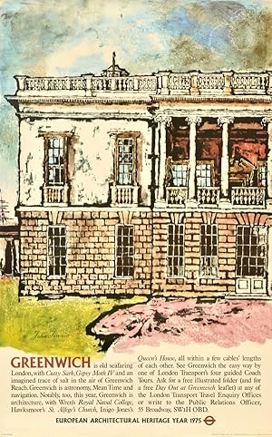 Original Vintage Poster LT Greenwich London Transport Architecture John Finnie