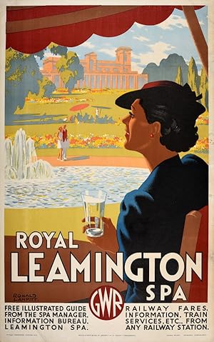 Original Vintage Poster Royal Leamington Spa GWR Railway Art Deco