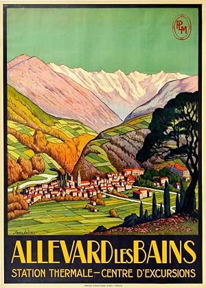 Original Vintage Poster Allevard Les Bains Spa PLM Railway