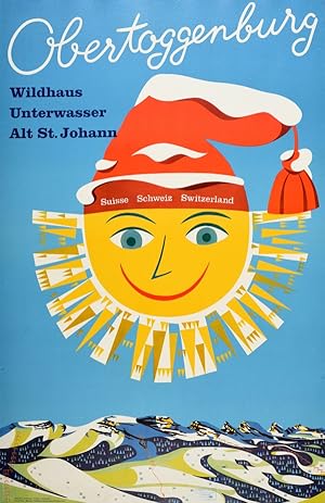 Original Vintage Poster Obertoggenburg Switzerland