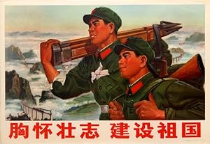 Original Vintage Poster Landscape Surveyors Chinese Propaganda