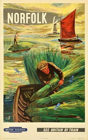 Original Vintage Poster Norfolk British Railways See Britain By Train