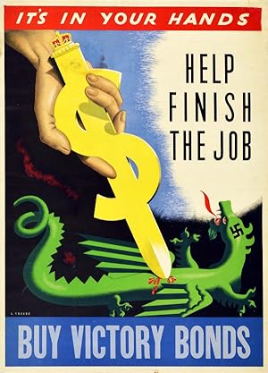 Original Vintage Poster Victory Bonds WWII Canada