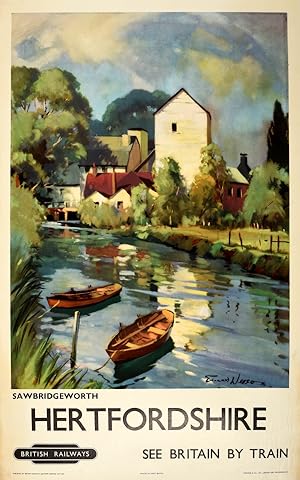 Original Vintage Poster Hertfordshire Sawbridgeworth British Railways