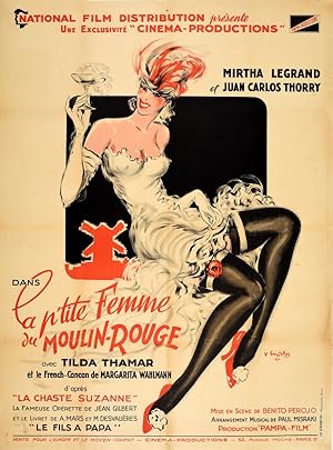 Original Vintage Poster La P'tite Femme du Moulin-Rouge Paris Cabaret Musical