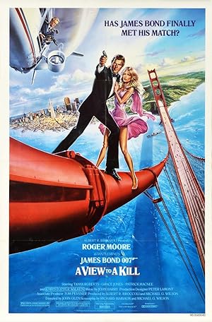 Original Vintage Poster James Bond A View To A Kill Roger Moore Golden Gate Bridge