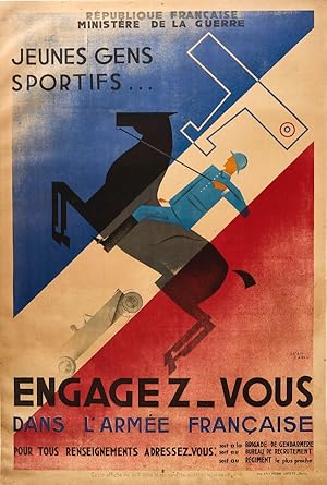 Original Vintage Poster Army Recruitment France Art Deco Jean Carlu