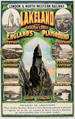 Original Vintage Poster Lakeland Lake District LNER Railway Playground