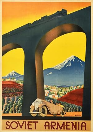 Original Vintage Poster Soviet Armenia Intourist USSR Art Deco