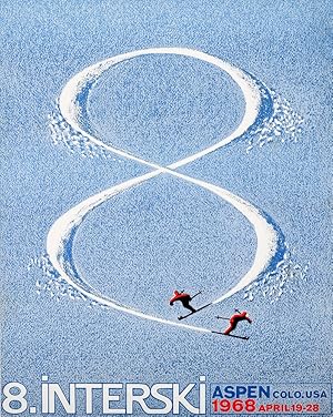 Original Vintage Poster Aspen Ski Colorado USA 1968 Interski