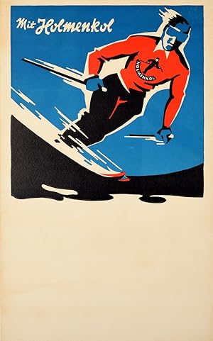 Original Vintage Poster Holmenkol Ski Germany Skier