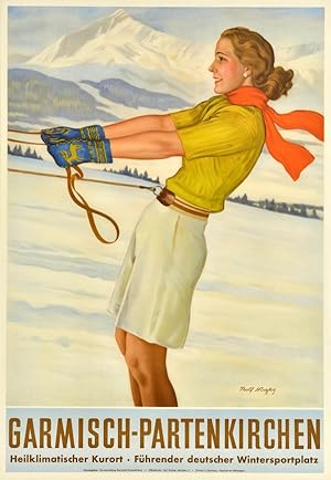 Original Vintage Poster Garmisch Partenkirchen Winter Sport Niczky