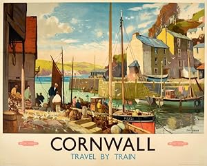 Original Vintage Poster Cornwall British Railways Penzance Harbour