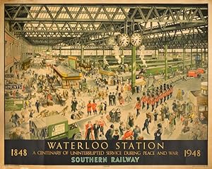 Original Vintage Poster Waterloo Station Southern Railway