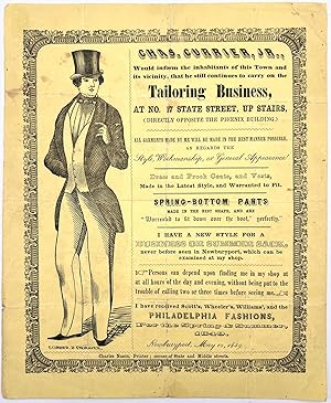 Advertising Handbill for Men's Tailor (and part-time Engraver)