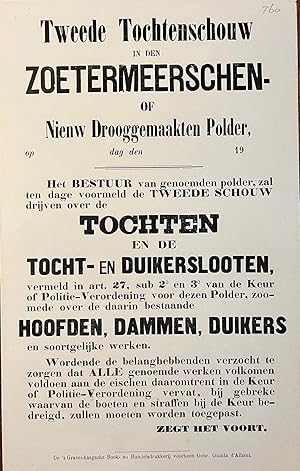 Publication Polder Zoetermeer 19xx | Tweede tochtenschouw in den Zoetermeerschen- of Nienw Droogg...