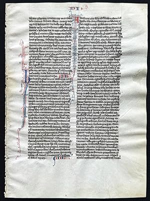 13th Century Illuminated Manuscript Leaf