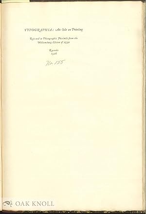 TYPOGRAPHIA: AN ODE ON PRINTING