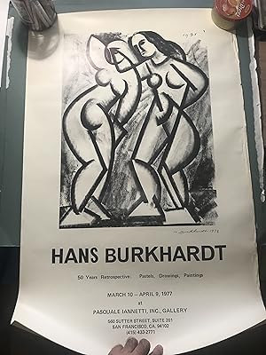 " Hans Burkhardt, 50 Years Retrospective: Pastels. Drawings. Paintings" exhibition poster