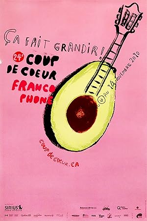 2010 Original Poster, 22e Coup de Cur Francophone (Avocado)- Orangetango for Publicité Sauvage