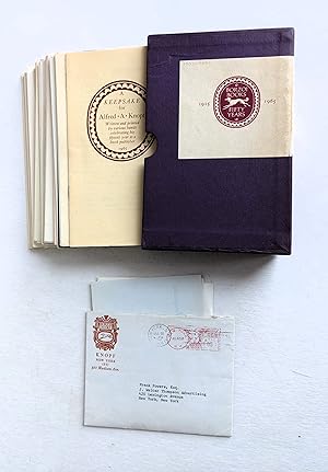 A KEEPSAKE FOR ALFRED A. KNOPF w/ 50 SMALL-PRESS FINE-PRINTINGS + 2 SIGNED LETTERS
