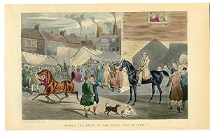Antique Print-HORSE AUCTION-MARKET-TROT-DISPLAY-Alken-1830