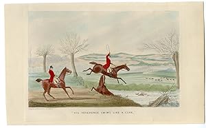 Antique Print-HUNT-FALL-RIVER-JUMP-Alken-1830
