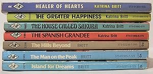 Lot of 7 Katrina Britt Harlequin Romance novels with red edges