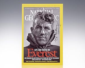 Edmund Hillary Signed 2003 National Geographic Magazine Cover.