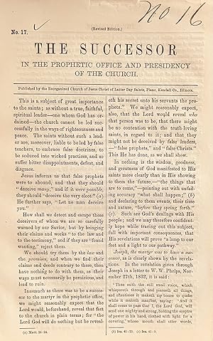 [Mormon] Successor In The Prophetic Office And Presidency Of The Church [Caption title]