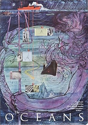 1958 Original American Poster - Oceans by the National Academy of Science