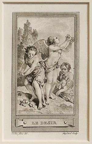 1780s French Engraving, Le Desir (Desire), Matted