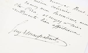 "j'ai les yeux de plus en plus malades [.] je vous fais envoyer Mont-Oriol"  Lettre autographe s...