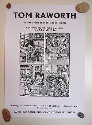 A poster for an exhibition of book- and art-works by Raworth as part of the Cambridge Conference ...