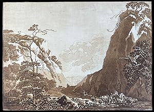 Mountainous landscape with peasants