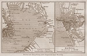 1894 Map of Manila Bay and its surrounding areas in the Philippines