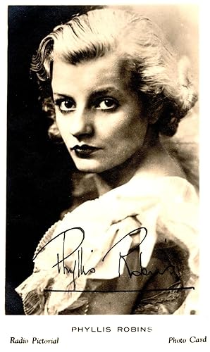 Phyllis Robins Radio Pictorial Hand Signed Old Rare Photo Card
